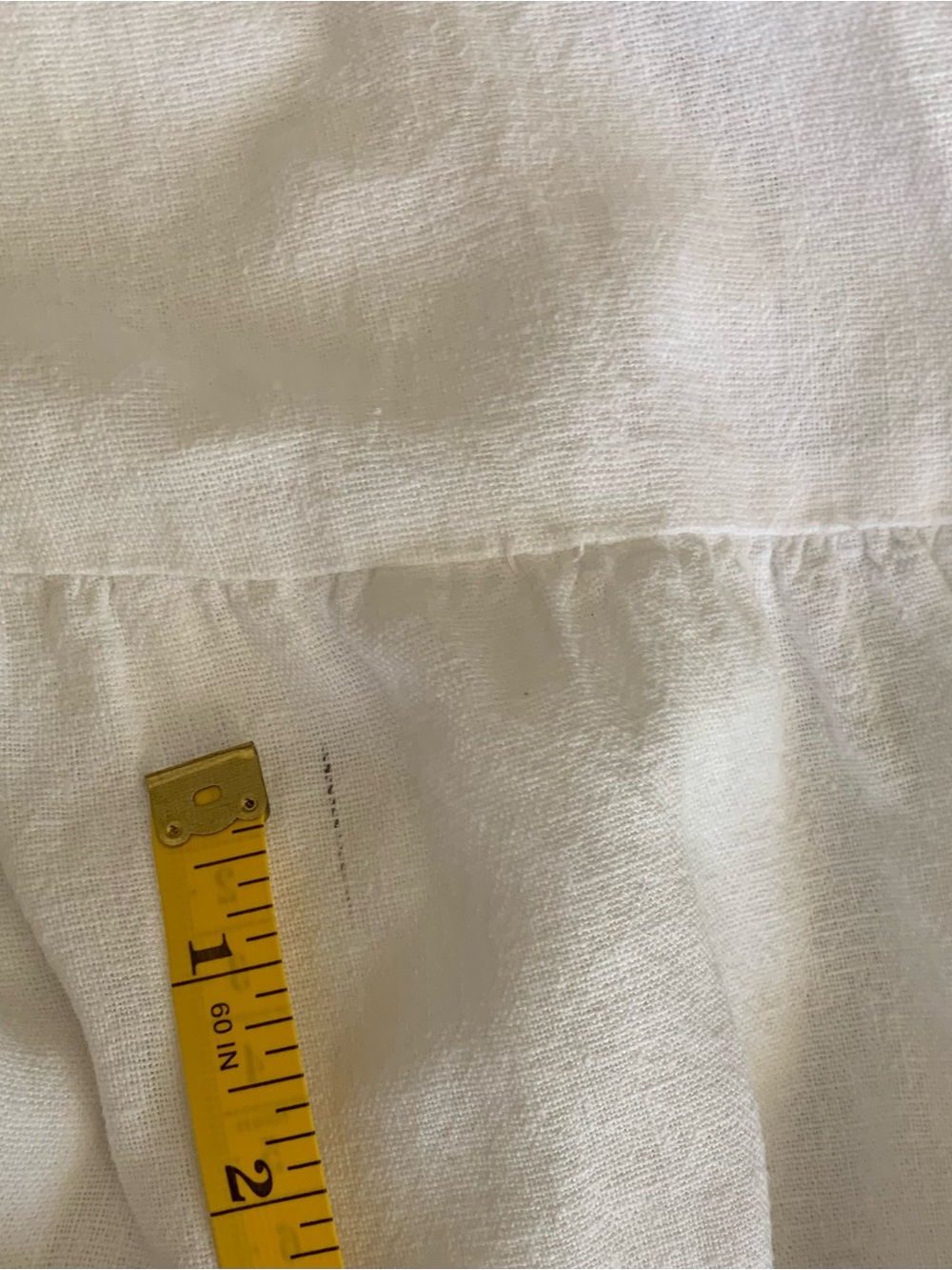 4Our Dreamers Dress M White Ruffle Sleeve Midi Linen Blend Sundress FLAW - Picture 12 of 12